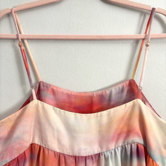 RESA Pink Watercolor Sleeveless Mini Babydoll Dress with Pockets Women’s Medium - Picture 7 of 7